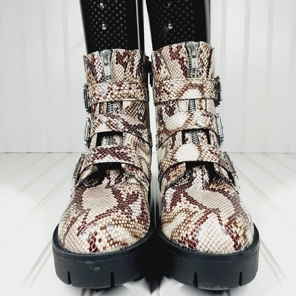 NEW BP Lilly Buckled Snake Print Moto Boot C408 - Picture 12 of 16